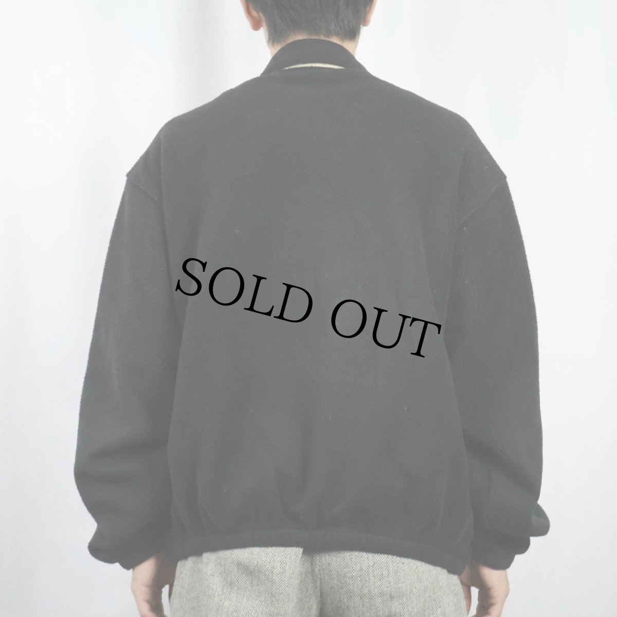 画像3: 80's POLO Ralph Lauren USA製 チンスト付き フリーススイングトップ BLACK L (3)