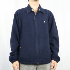 画像2: POLO Ralph Lauren "POLARTEC" チンスト付き フリーススイングトップ NAVY L (2)