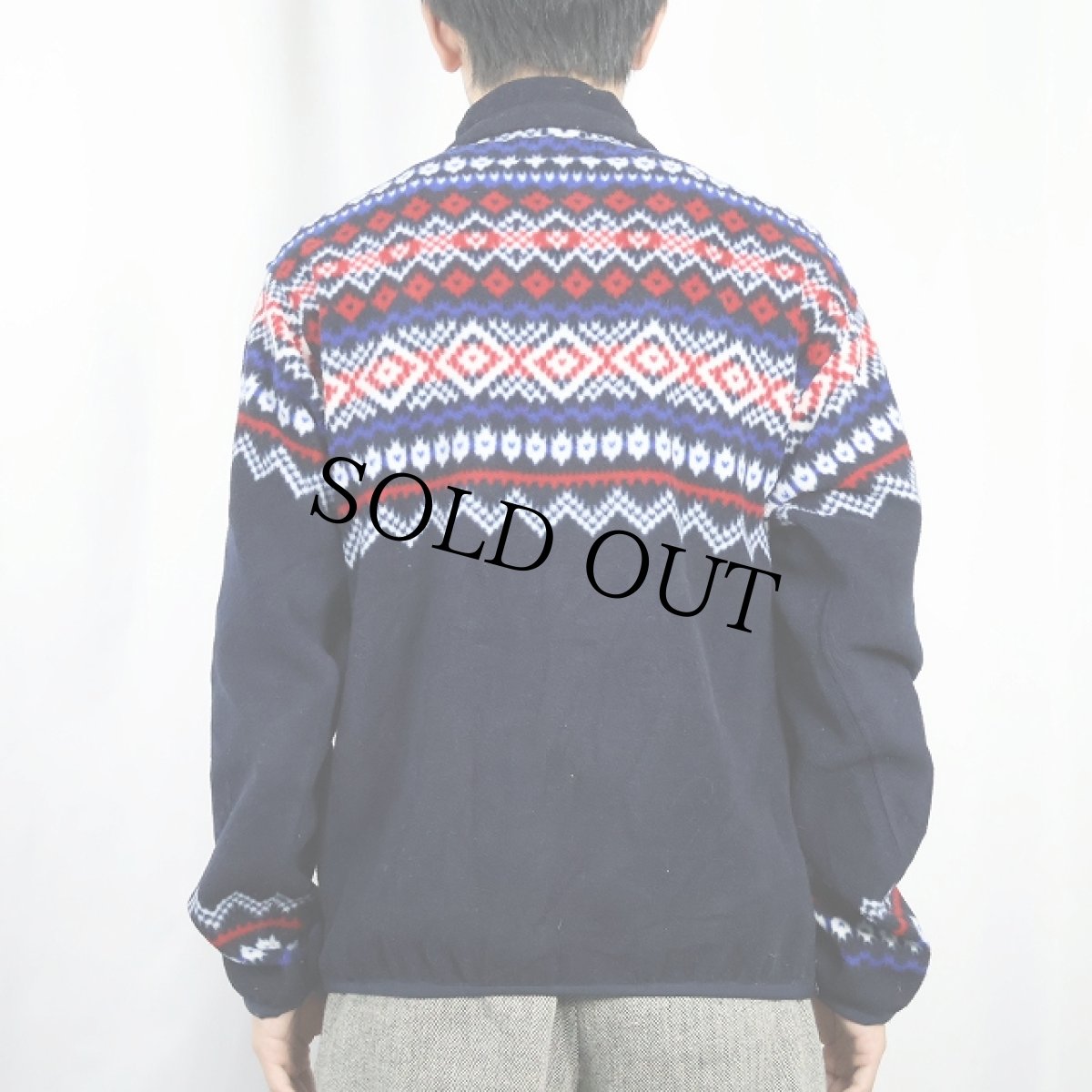 画像3: POLO Ralph Lauren ノルディック柄 ハーフスナップフリースジャケット NAVY S (3)