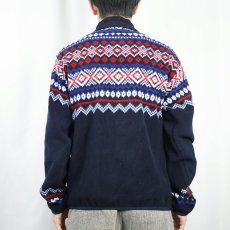 画像3: POLO Ralph Lauren ノルディック柄 ハーフスナップフリースジャケット NAVY S (3)