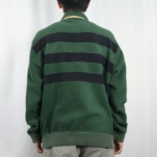 画像5: 90's〜 POLO Ralph Lauren ボーダー柄 ハーフスナップフリースジャケット M (5)