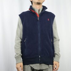 画像2: POLO Ralph Lauren フリースベスト NAVY L (2)