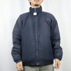 画像2: POLO Ralph Lauren コットンナイロンジャケット NAVY L (2)