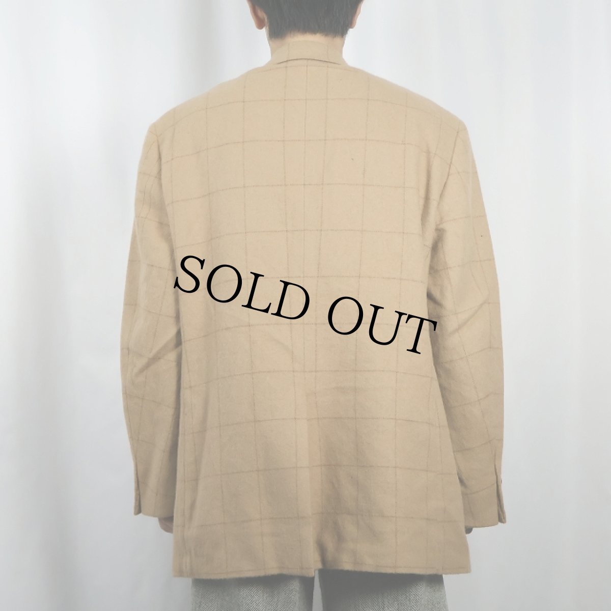 画像5: 90's POLO Ralph Lauren ITALY製 格子柄 キャメルテーラードジャケット SIZE46R (5)