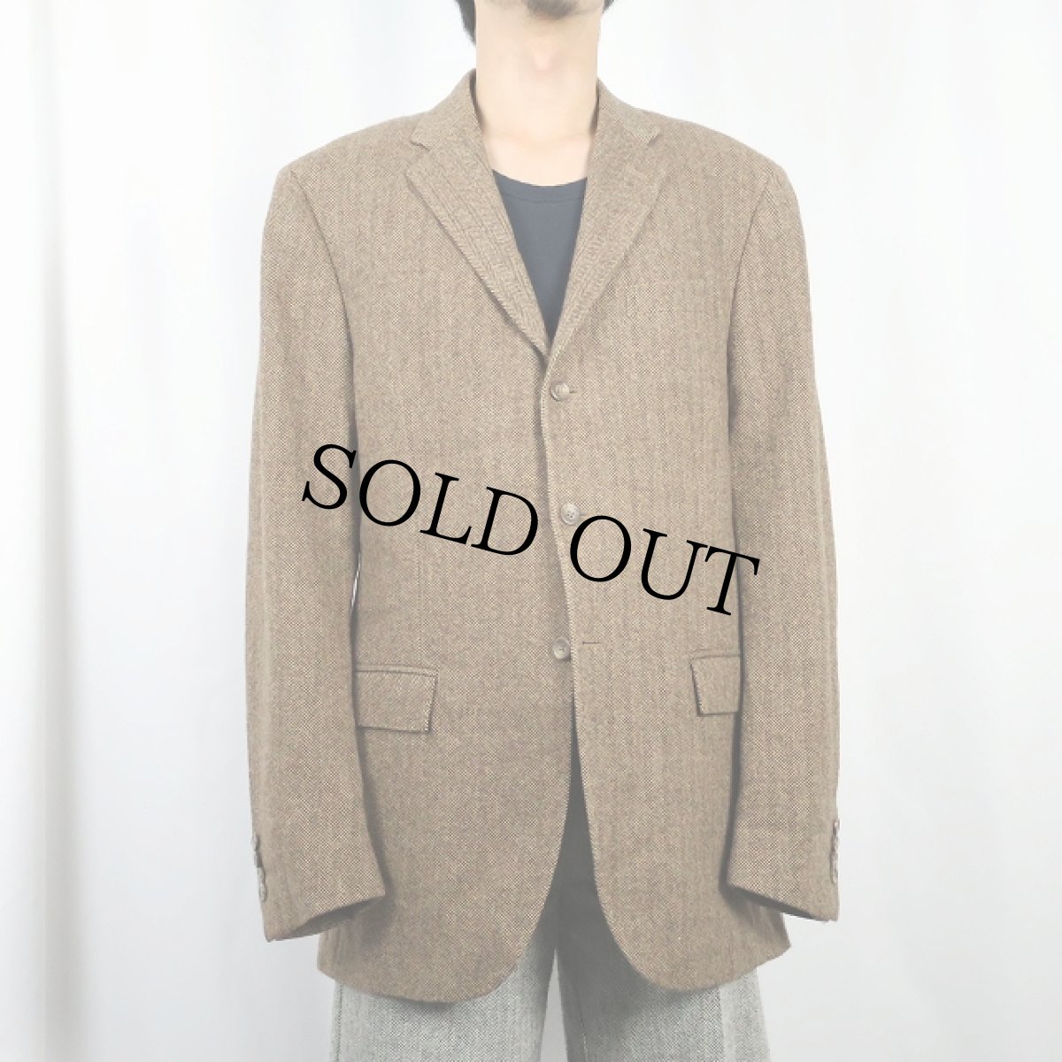 画像4: 90's POLO Ralph Lauren ITALY製 ヘリンボーン織り ウールテーラードジャケット (4)