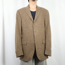 画像4: 90's POLO Ralph Lauren ITALY製 ヘリンボーン織り ウールテーラードジャケット (4)