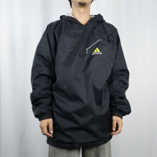 画像2: 90's adidas サイドジップ ナイロンフーディ BLACK XL (2)