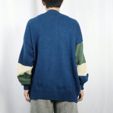 画像3: STRUCTURE パネル切り替え ラミーコットン ニットセーター XL (3)