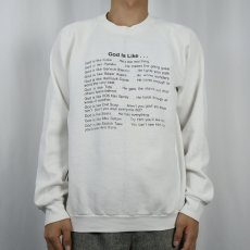 画像2: 90's USA製 "God Is Like..." ジーザスプリントスウェット L (2)