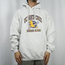 画像2: 90's UC SANTA CRUZ "BANANA SLUGS" プリントスウェットフーディ XL (2)