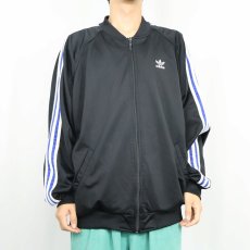 画像2: 90's adidas ロゴ刺繍 トラックジャケット BLACK L (2)