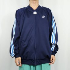 画像2: 90's〜 adidas ロゴ刺繍 トラックジャケット NAVY L (2)