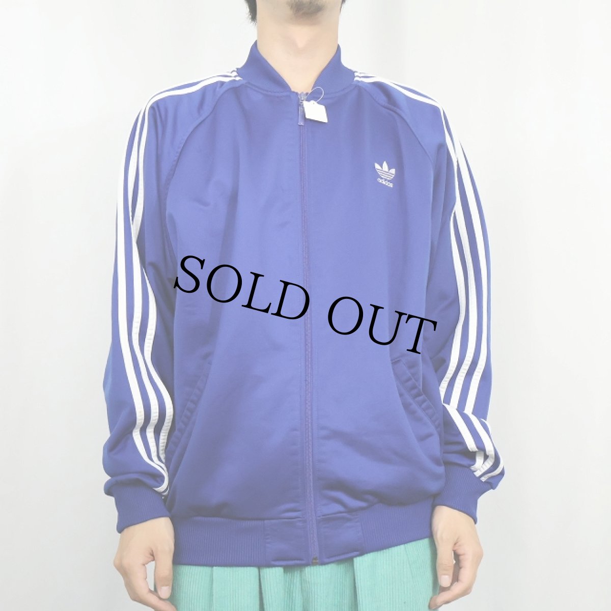 画像2: 90's adidas ロゴ刺繍 トラックジャケット M (2)