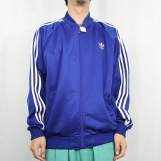 画像2: 90's adidas ロゴ刺繍 トラックジャケット M (2)