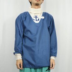 画像2: 80's〜 切り替えデザイン タートルネックプルオーバー NAVY SIZE38 (2)