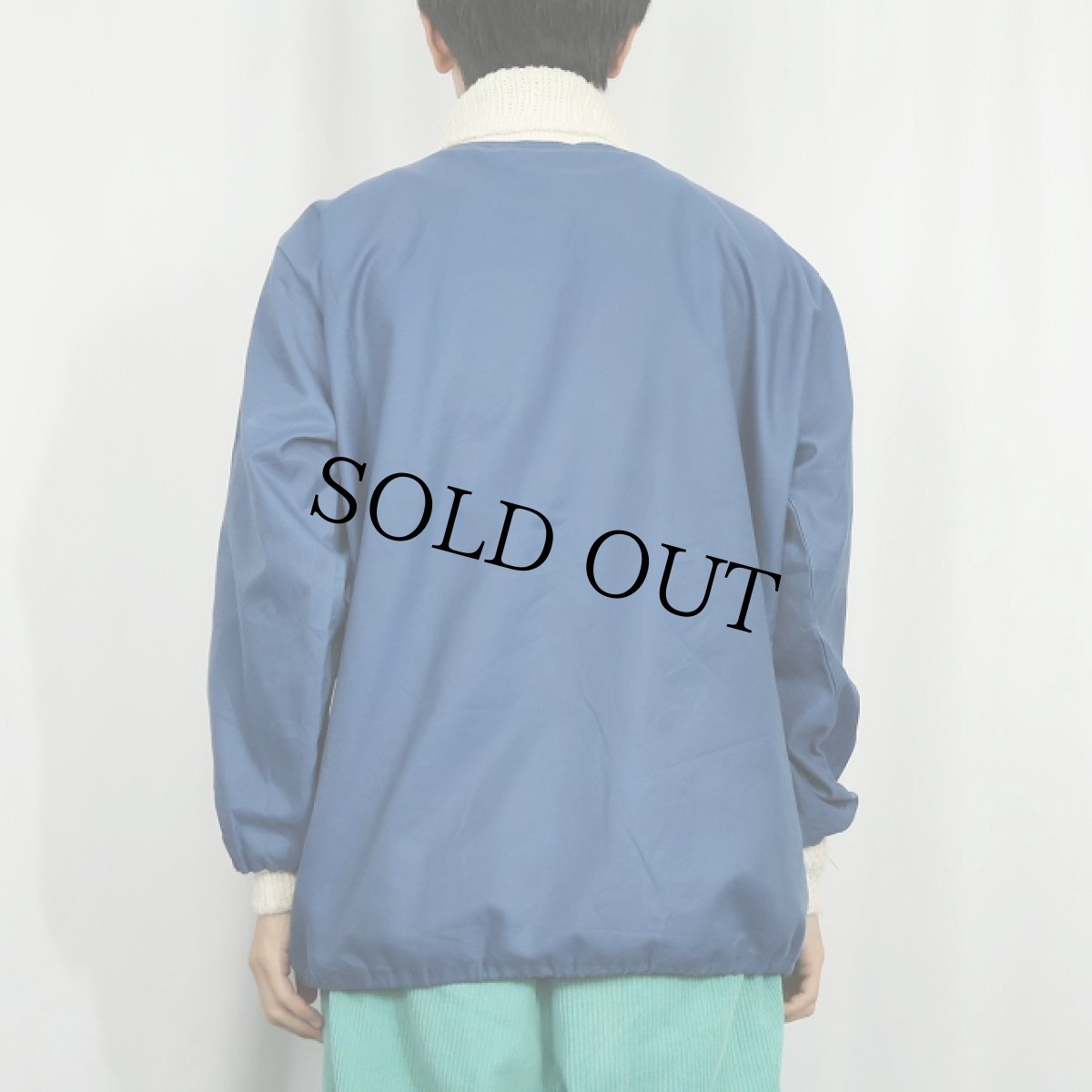 画像3: 80's〜 切り替えデザイン タートルネックプルオーバー NAVY SIZE38 (3)