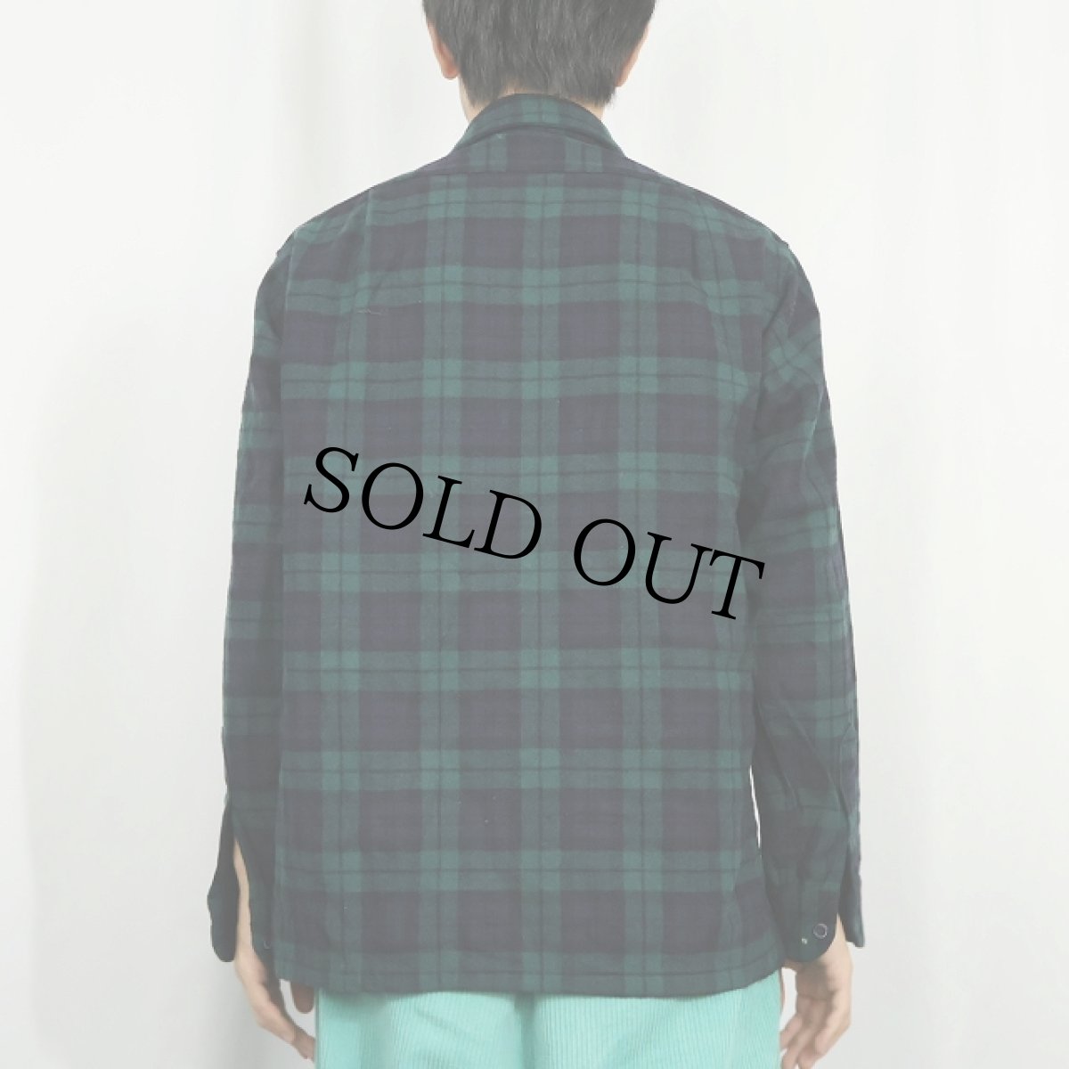 画像3: 70's PENDLETON USA製 ブラックウォッチチェック柄 ウールオープンカラーシャツ M (3)