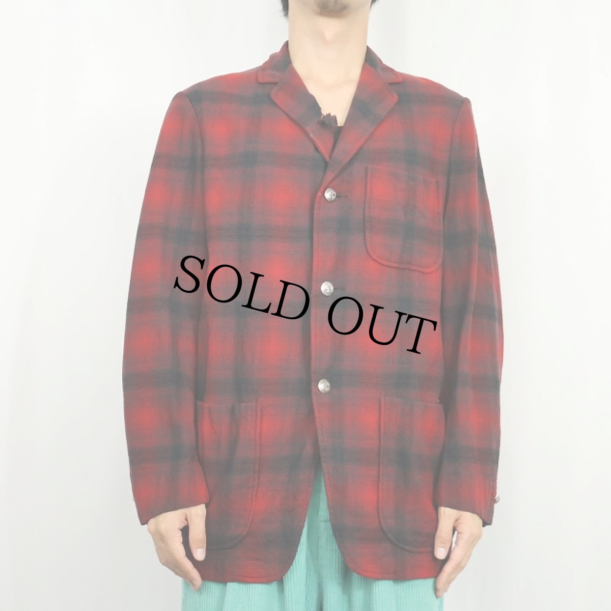 画像2: 60's PENDLETON オンブレーチェック柄 ウールジャケット (2)