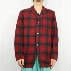 画像2: 60's PENDLETON オンブレーチェック柄 ウールジャケット (2)