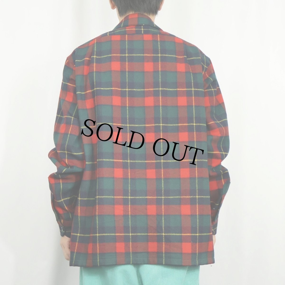 画像3: 70's PENDLETON USA製 チェック柄 ウールオープンカラーシャツ L (3)