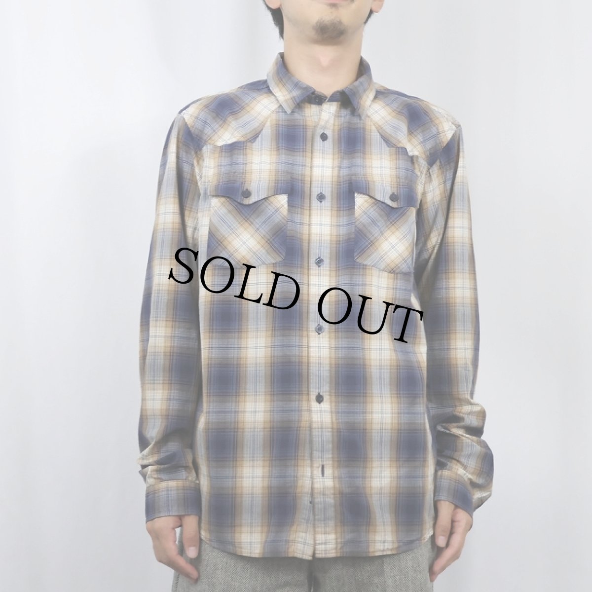 画像2: 2011AW Patagonia "ORGANIC COTTON" オンブレーチェック柄 コットンウエスタンシャツ M (2)