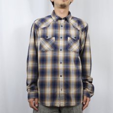 画像2: 2011AW Patagonia "ORGANIC COTTON" オンブレーチェック柄 コットンウエスタンシャツ M (2)