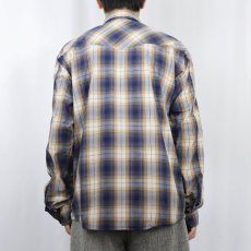 画像3: 2011AW Patagonia "ORGANIC COTTON" オンブレーチェック柄 コットンウエスタンシャツ M (3)