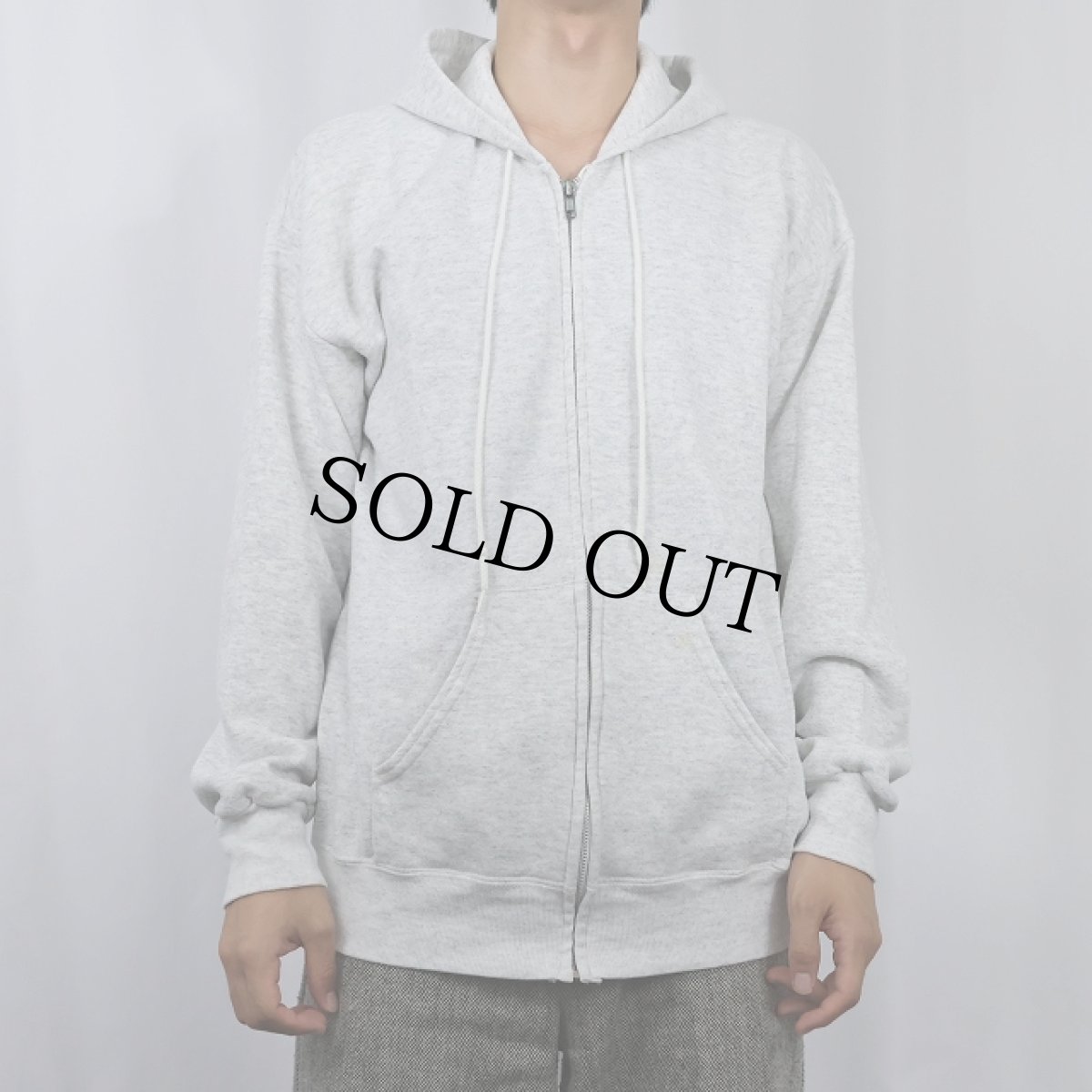 画像2: 90's Lee USA製 無地 スウェットジップパーカー L (2)