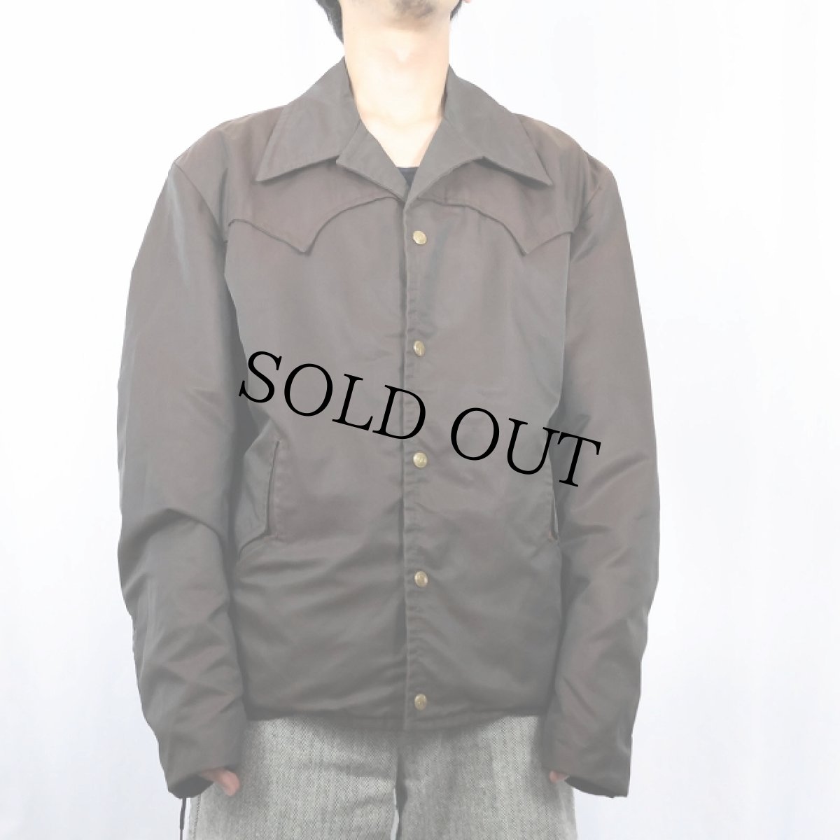 画像2: 70's Sprung コットンナイロン ウエスタンジャケット SIZE46 (2)