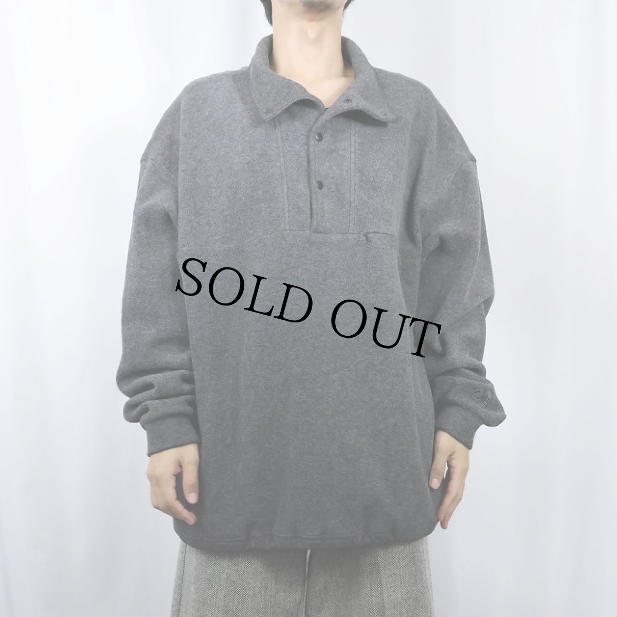 画像2: 90's EMS ハーフスナップ フリースジャケット XL (2)