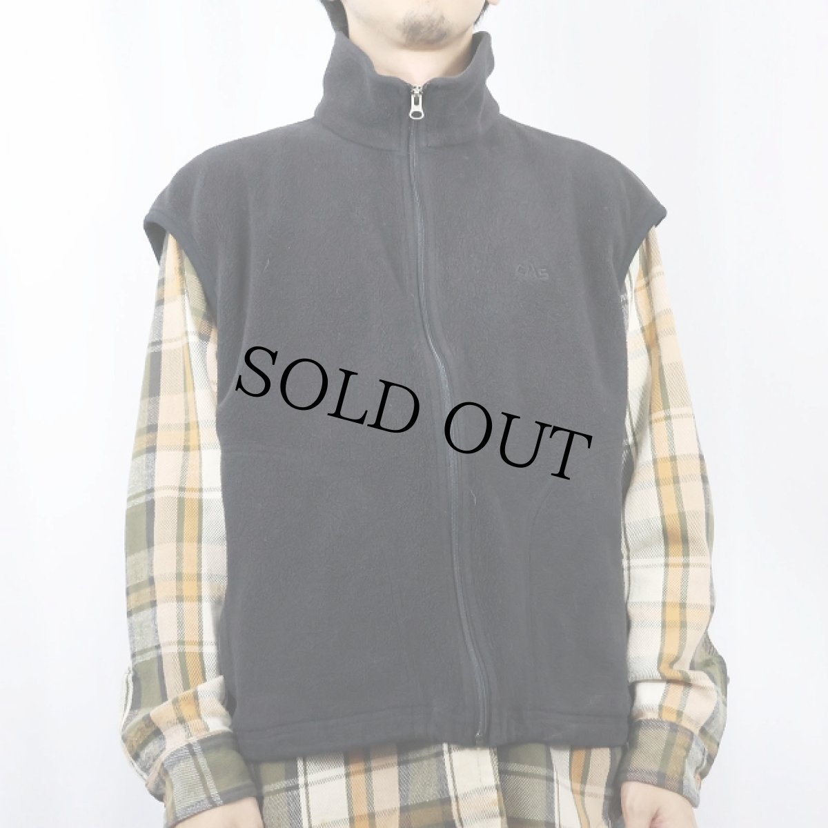 画像2: 90's EMS USA製 フリースベスト BLACK L (2)