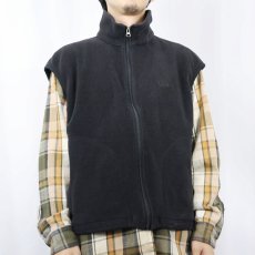 画像2: 90's EMS USA製 フリースベスト BLACK L (2)