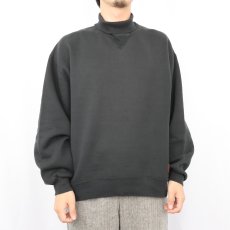 画像2: 90's〜 RUSSELL ATHLETIC USA製 前V タートルネックスウェット BLACK L (2)