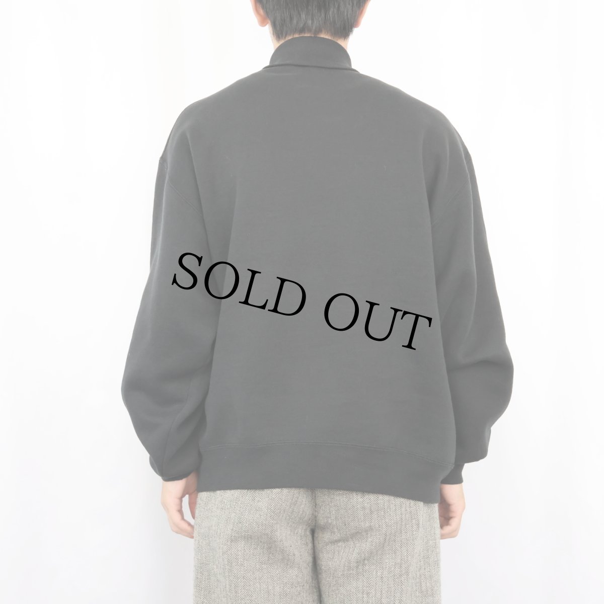 画像3: 90's〜 RUSSELL ATHLETIC USA製 前V タートルネックスウェット BLACK L (3)