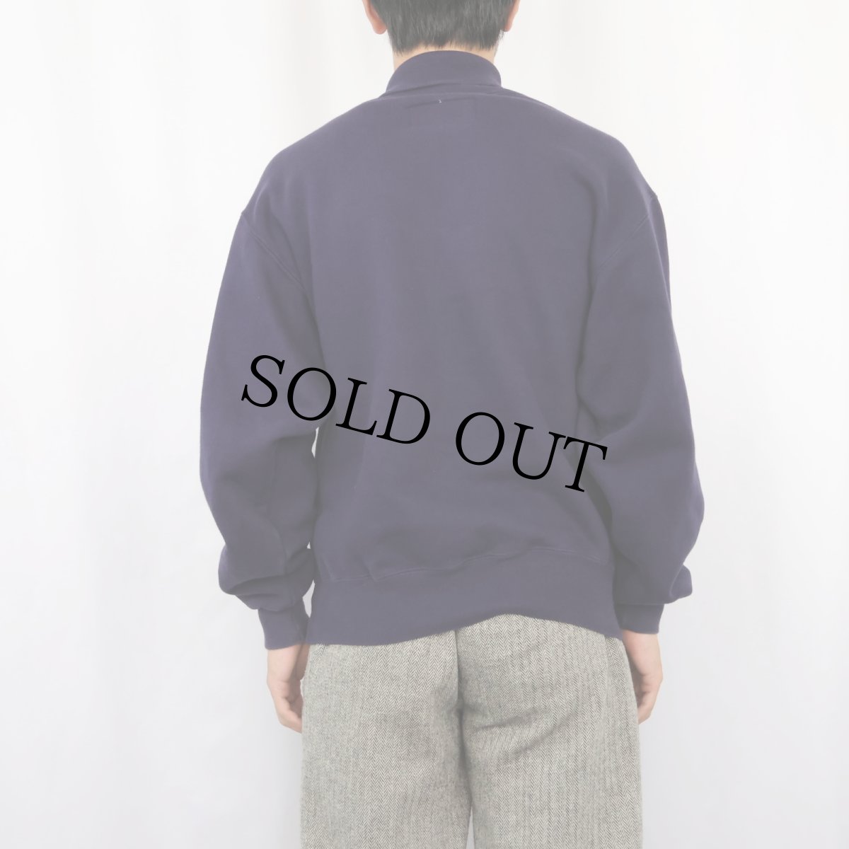 画像3: 90's L.L.Bean by RUSSELL ATHLETIC USA製 前V タートルネックスウェット NAVY S (3)