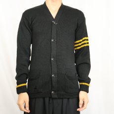画像2: 〜60's ウールニットカーディガン BLACK (2)