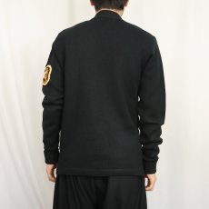 画像3: 60's ウール レタードニットカーディガン BLACK (3)