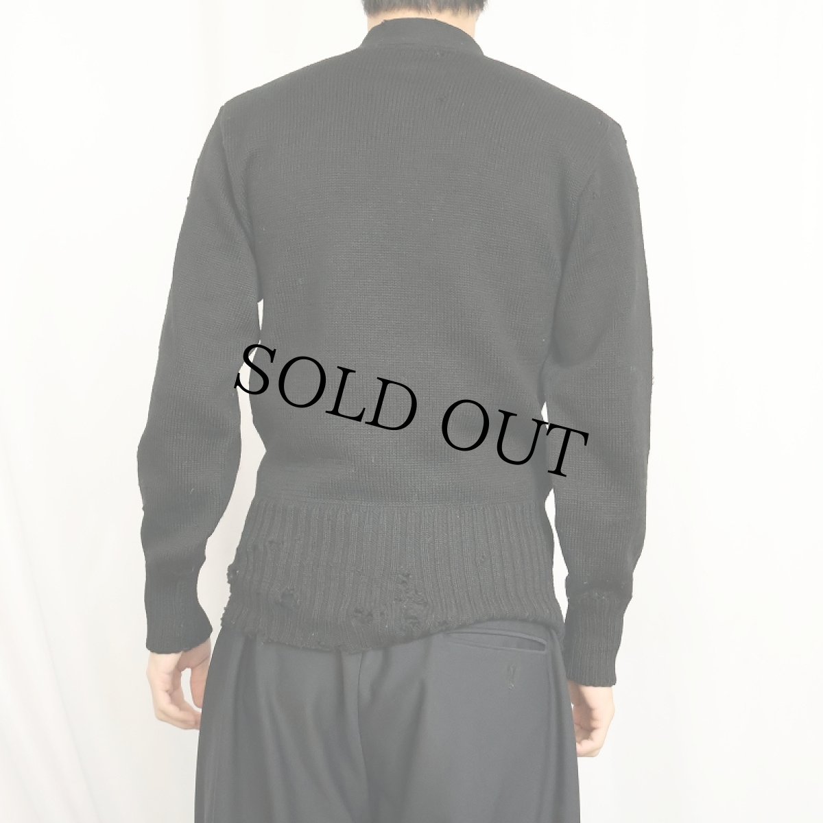 画像3: 〜50's IMPERIAL ウール レタードニットセーター BLACK SIZE40 (3)