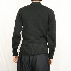 画像3: 〜50's IMPERIAL ウール レタードニットセーター BLACK SIZE40 (3)