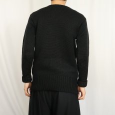 画像3: 40〜50's ウールニットセーター BLACK (3)