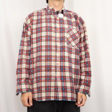 画像2: 80's〜 チェック柄 プリントネルシャツ (2)