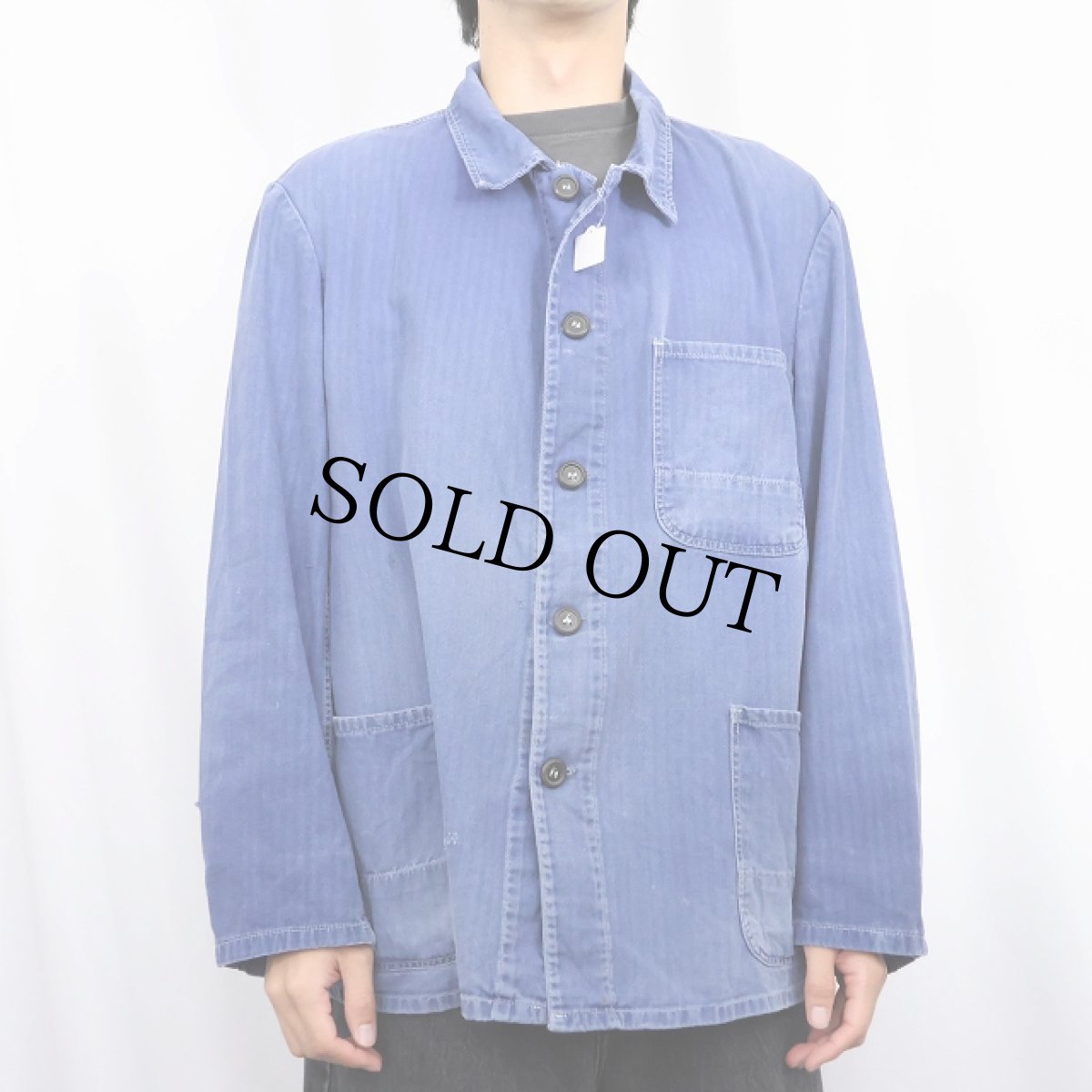 画像2: 70's〜 EURO ヘリンボーンツイル ワークカバーオール (2)