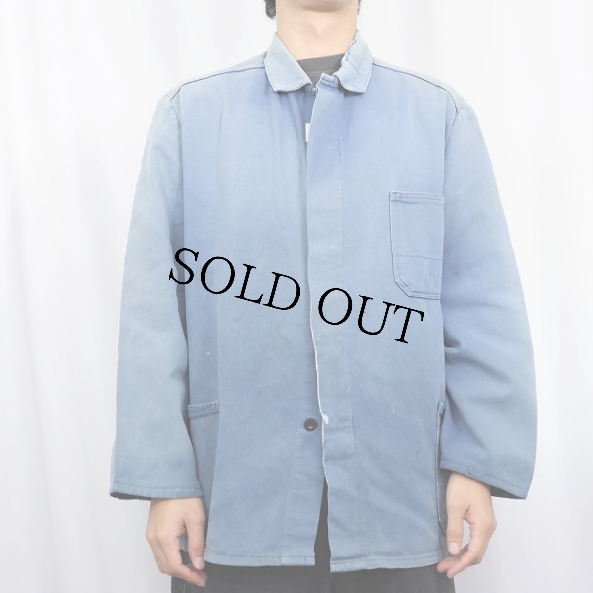 画像2: 70's〜 EURO コットン ツイル ワークカバーオール SIZE56 (2)