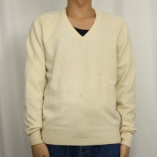 画像2: 80's DF Vネック カシミアニットセーター SIZE40 (2)