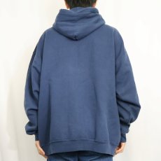 画像3: 90〜2000's Hanes 無地 スウェットジップパーカー NAVY XL (3)