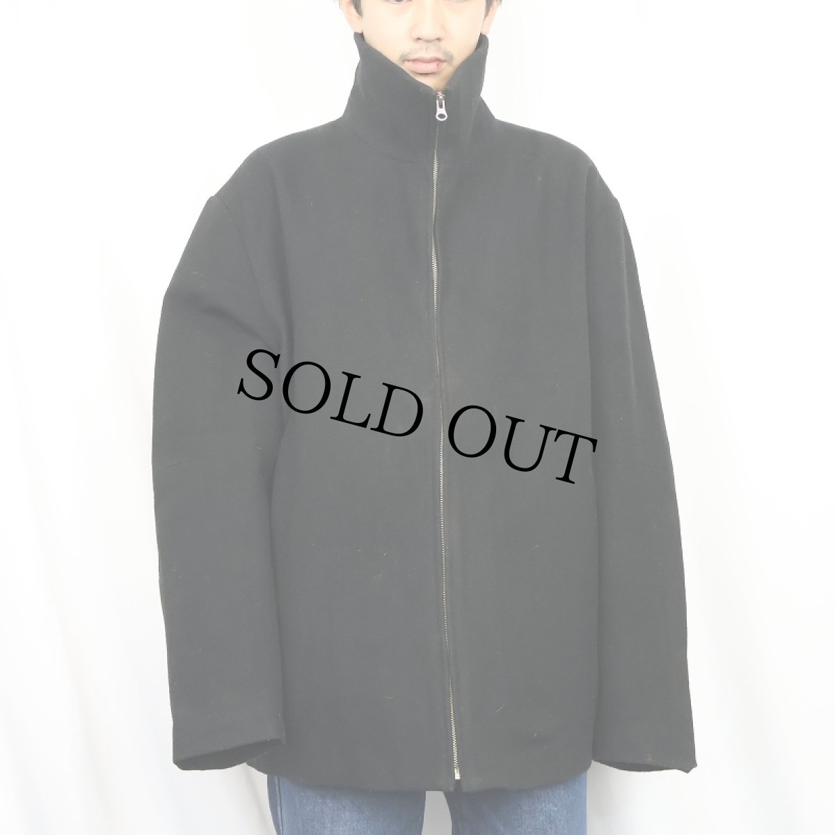 画像2: 90's GAP キルティングライナー メルトンウールジャケット BLACK L (2)