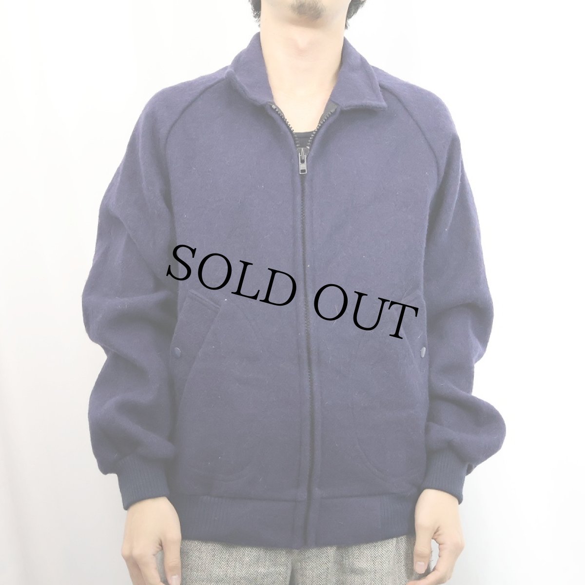 画像2: 80's〜 NORWELLAN BLUEY JUNIOR ウールジップジャケット NAVY (2)
