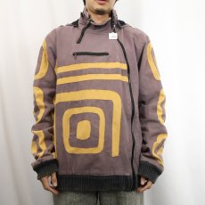 画像3: NEPAL製 デザインコットンジップパーカー L (3)