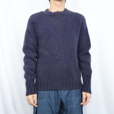 画像2: 〜80's Kilgour, French & Stanbury ウールニットセーター NAVY (2)