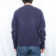 画像3: 〜80's Kilgour, French & Stanbury ウールニットセーター NAVY (3)